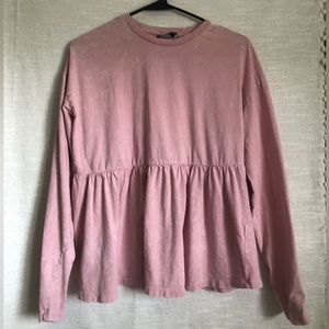 🌸ASOS Maternity Long-sleeved Dusty Pink Peplum Top